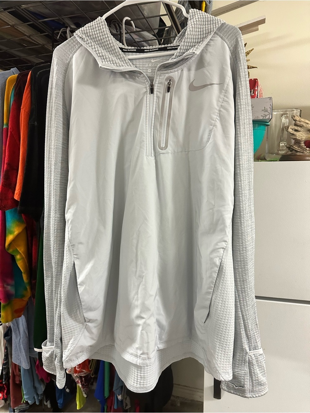 Nike Running Dri-FIT Half-Zip Hooded Pullover Gray XXL